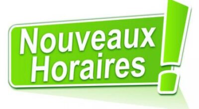 Changement d'horaire à partir du 1er septembre !